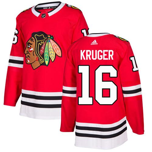 Adidas Men Chicago Blackhawks 16 Marcus Kruger Red Home Authentic Stitched NHL Jersey